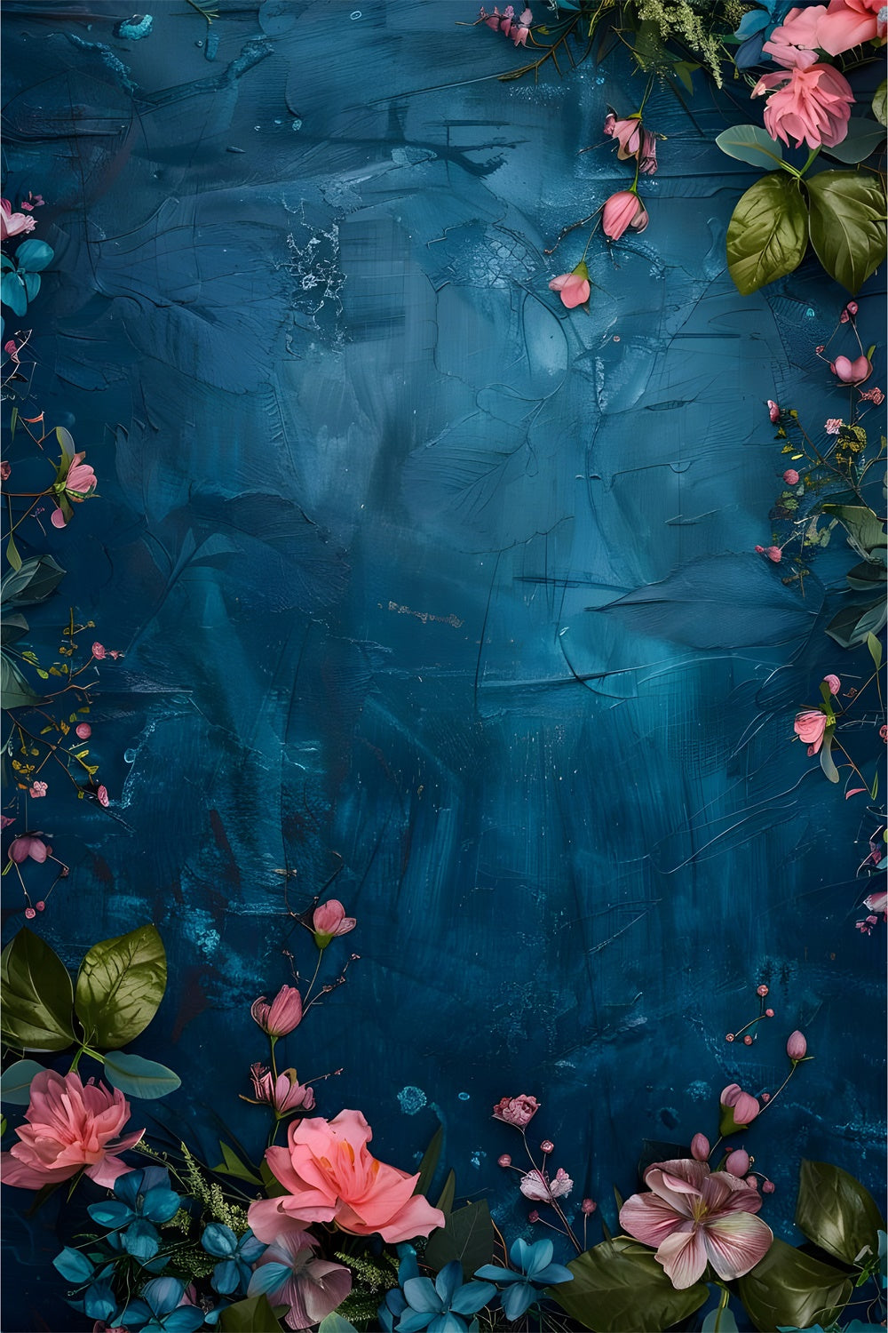 Backdrops Fine Art Textured Blue Blossom Dream Backdrop GTY-77