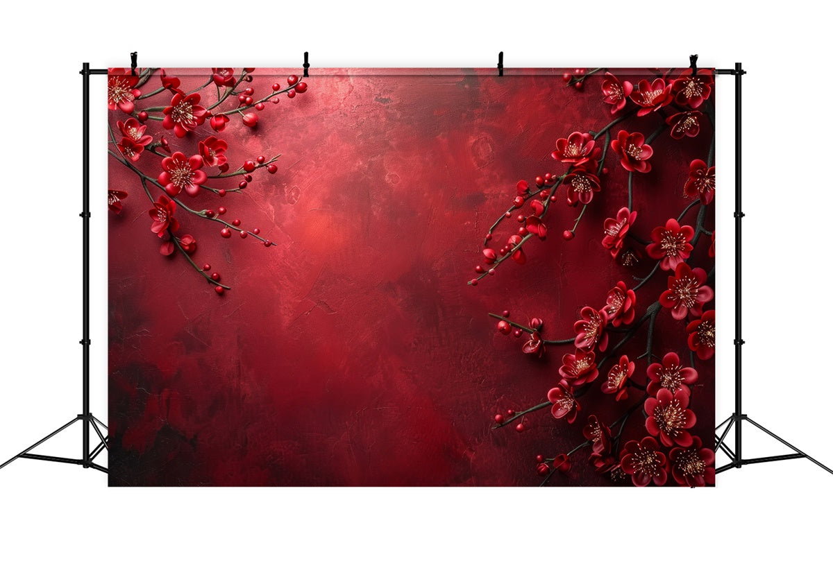 Backdrop Fine Art Crimson Blossom Elegance Backdrop GTY-90