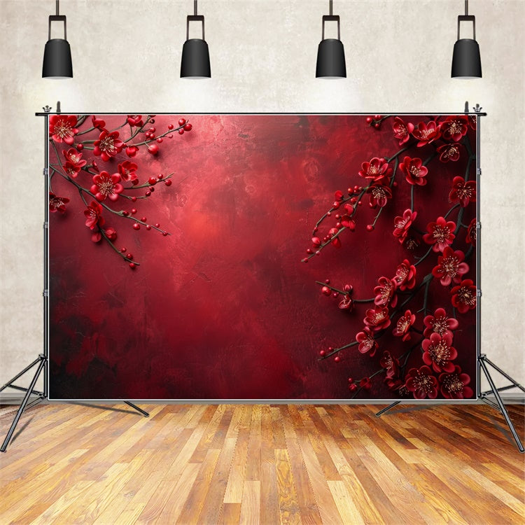 Backdrop Fine Art Crimson Blossom Elegance Backdrop GTY-90