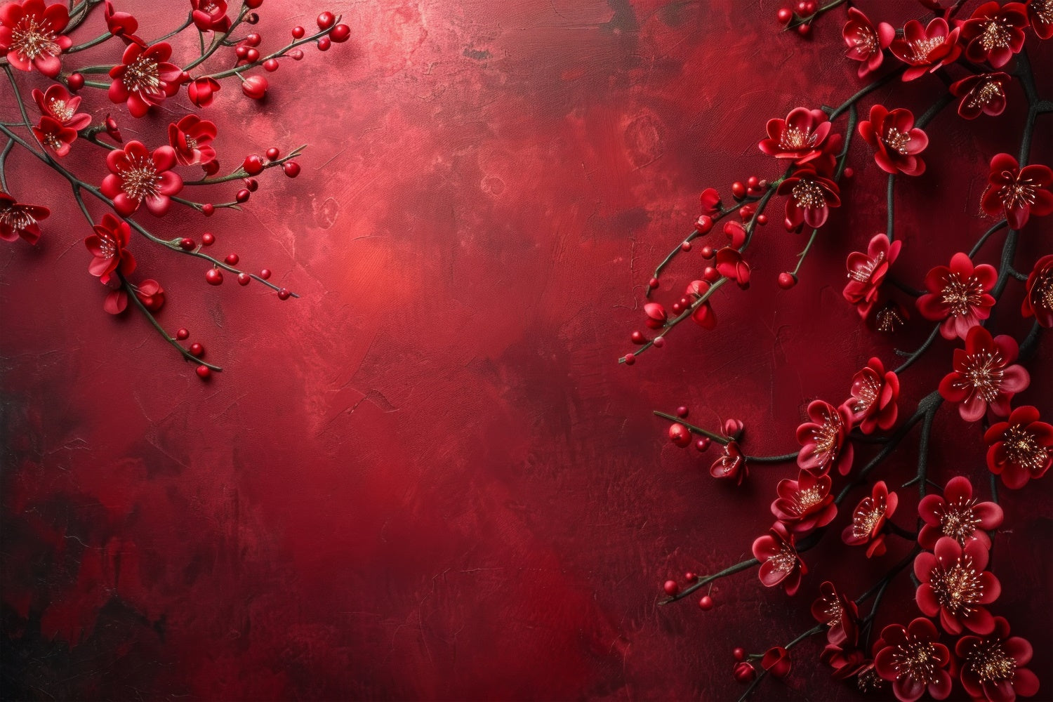 Backdrop Fine Art Crimson Blossom Elegance Backdrop GTY-90