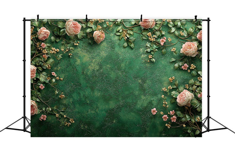 Fine Art Backdrops Romantic Flower Green Backdrop GTY-93