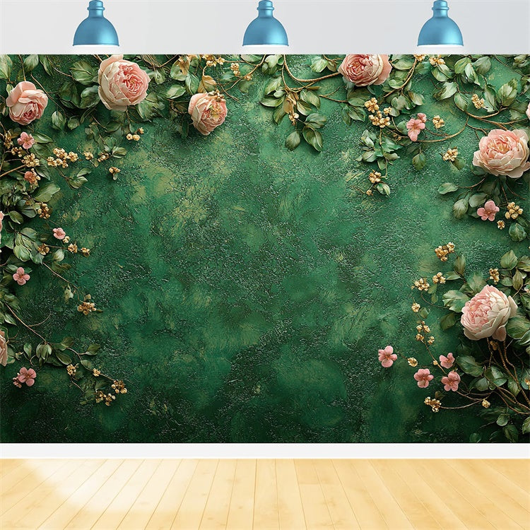 Fine Art Backdrops Romantic Flower Green Backdrop GTY-93