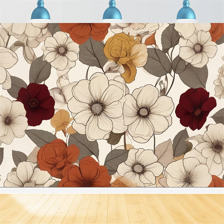 Fine Art Photography Backdrops Classic Warm Floral Backdrop GTY-96