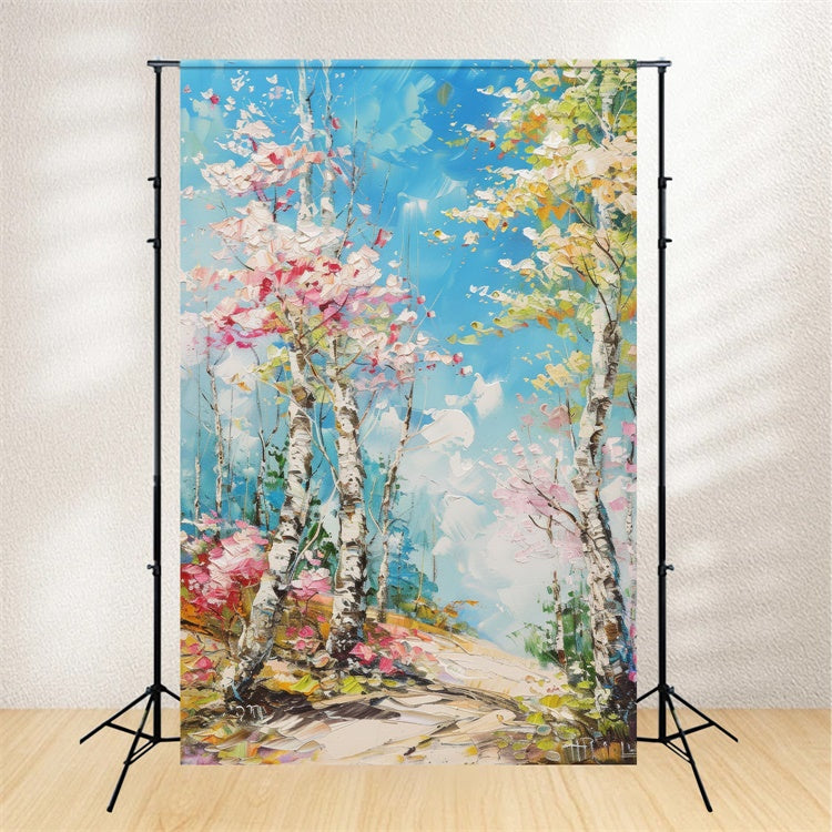 Fine Art Backdrops Dreamy Blue Sky Floral Backdrop GTY-99