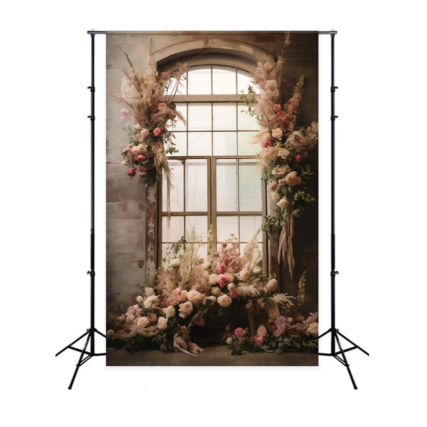 Maternity Shoot Backdrop Rustic Charm Floral Window Backdrop GTY2-11