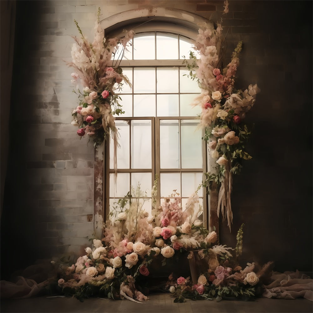 Maternity Shoot Backdrop Rustic Charm Floral Window Backdrop GTY2-11