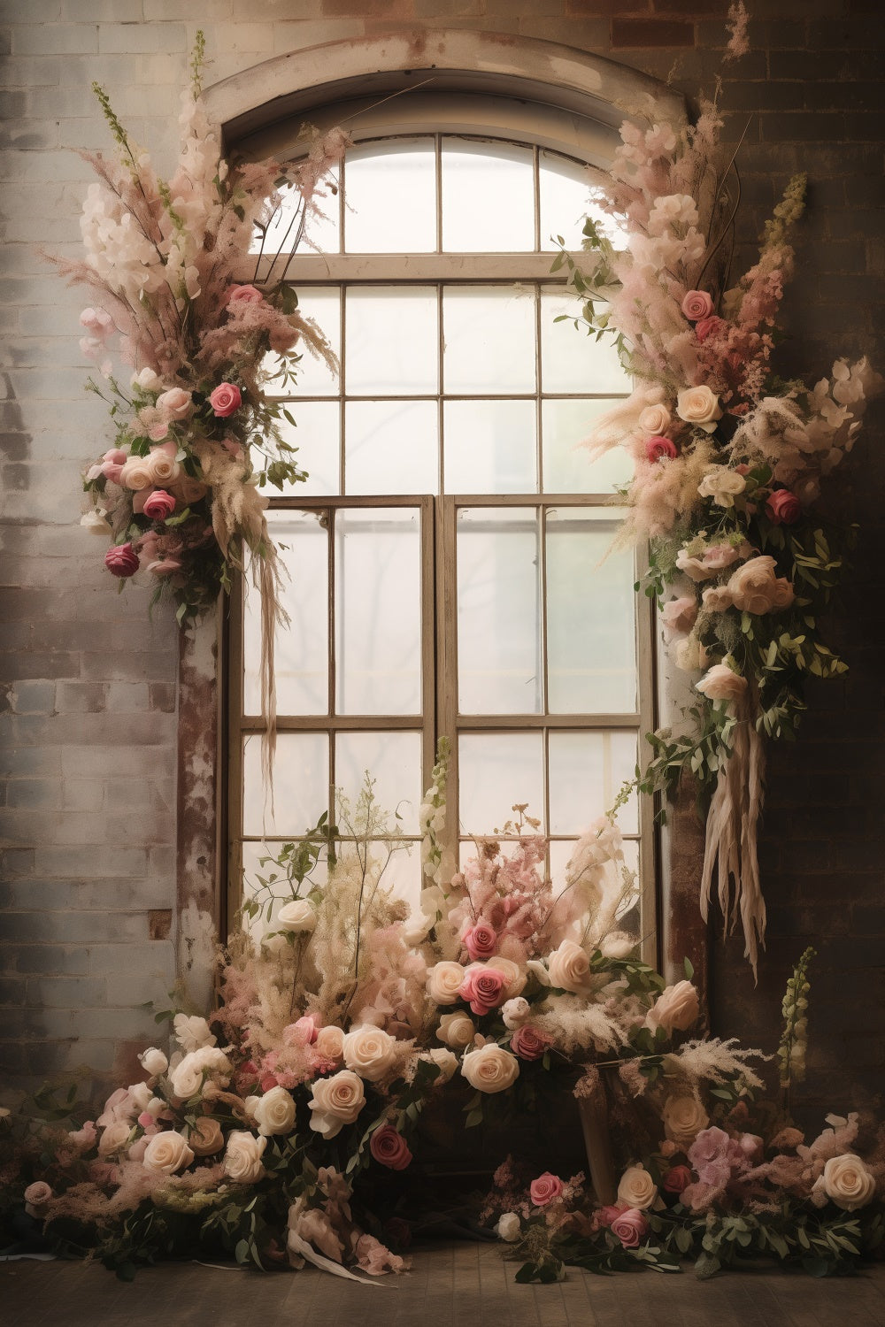 Maternity Shoot Backdrop Rustic Charm Floral Window Backdrop GTY2-11