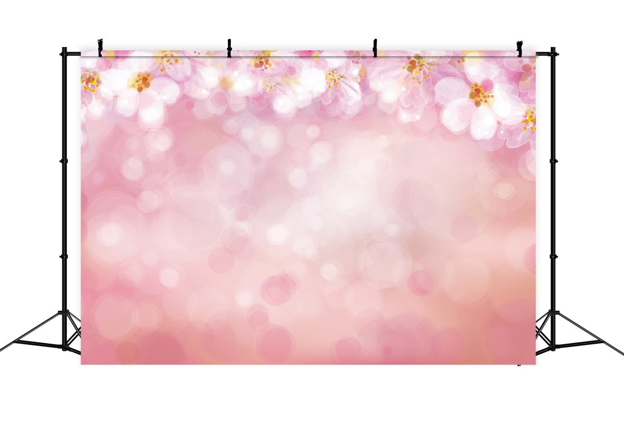 Pink Photo Backdrop Floral Bokeh Portrait Backdrop GTY2-136