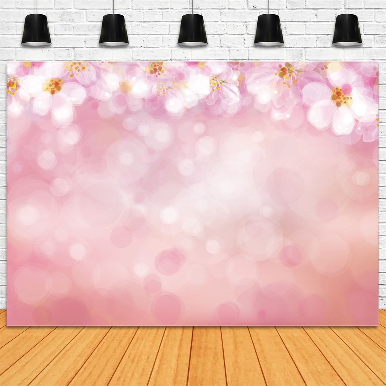 Pink Photo Backdrop Floral Bokeh Portrait Backdrop GTY2-136