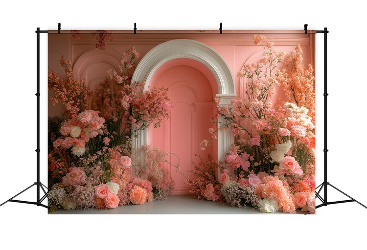 Maternity Backdrops Delicate Floral Blush Archway Backdrop GTY2-20