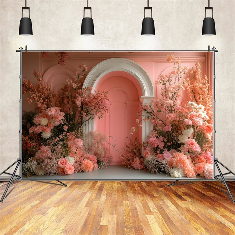 Maternity Backdrops Delicate Floral Blush Archway Backdrop GTY2-20