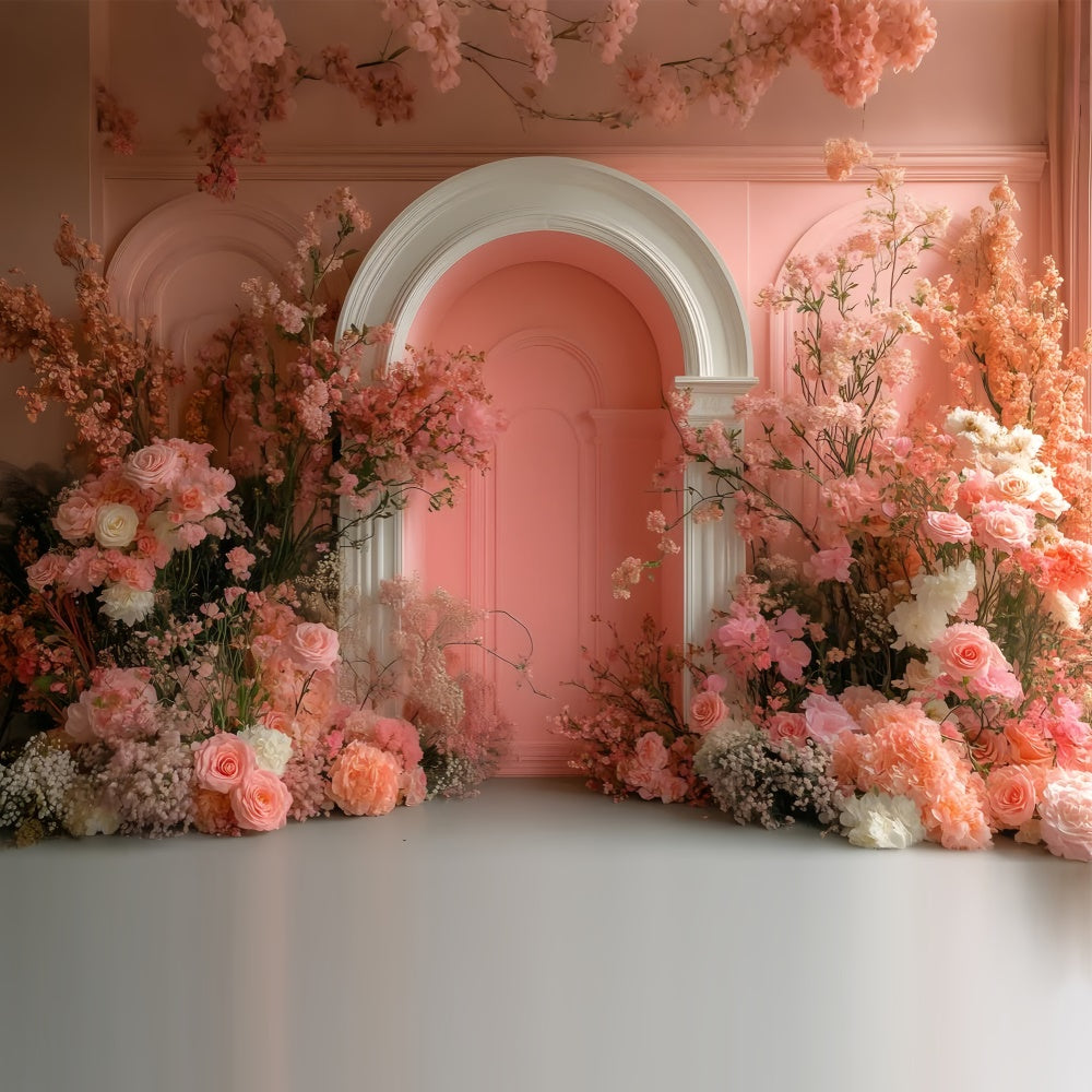 Maternity Backdrops Delicate Floral Blush Archway Backdrop GTY2-20