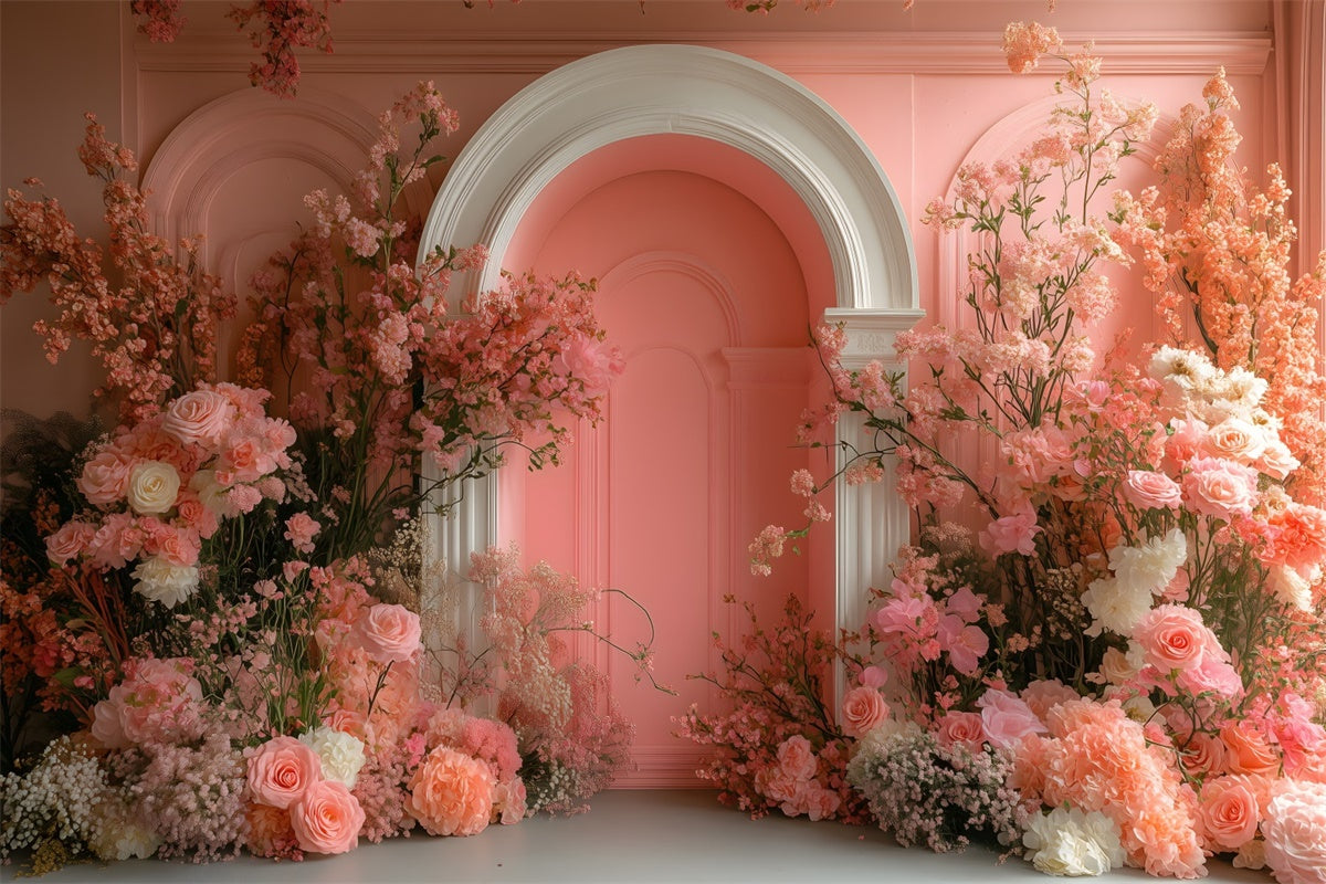 Maternity Backdrops Delicate Floral Blush Archway Backdrop GTY2-20