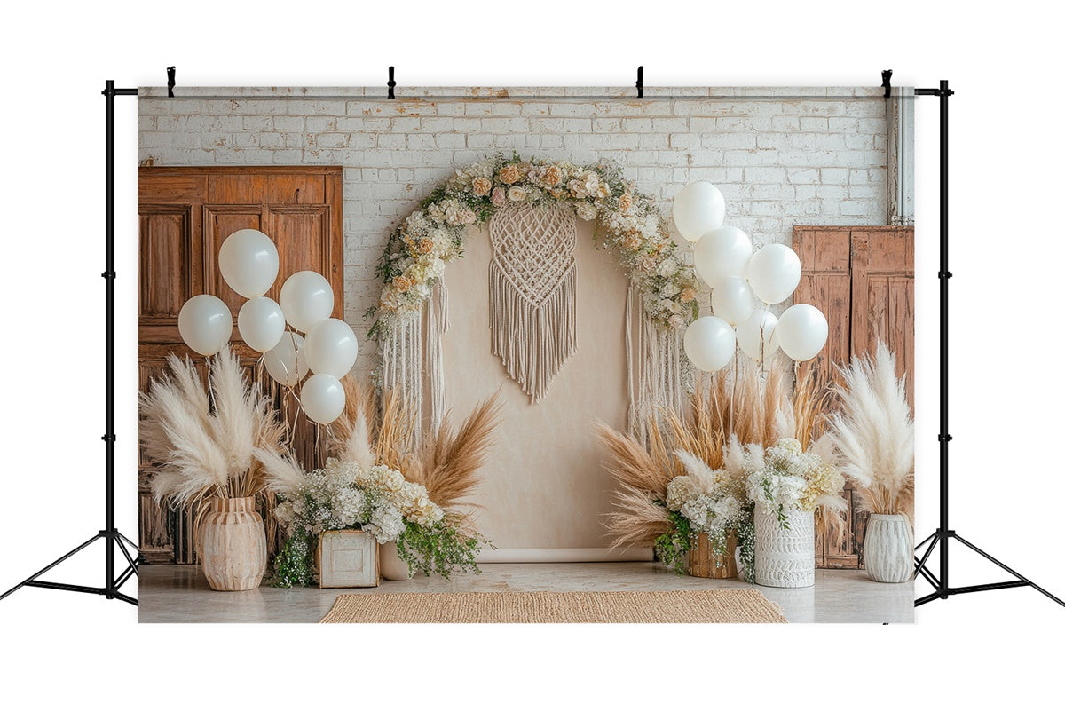 Maternity Backdrop Bohemian Chic Floral Macrame Backdrop GTY2-21