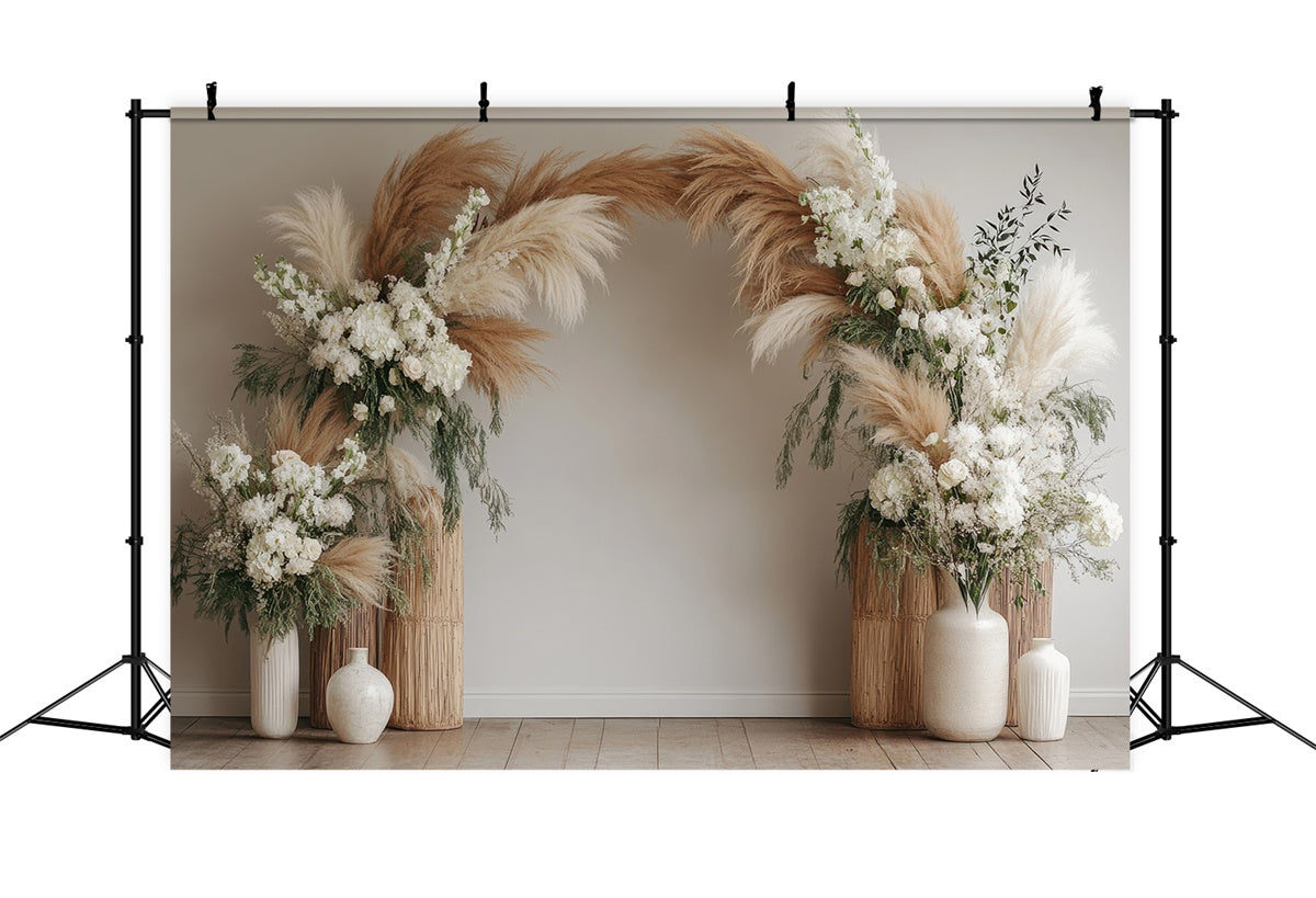 Backdrops For Maternity Photos Pampas Grass Floral Arch Backdrop GTY2-22