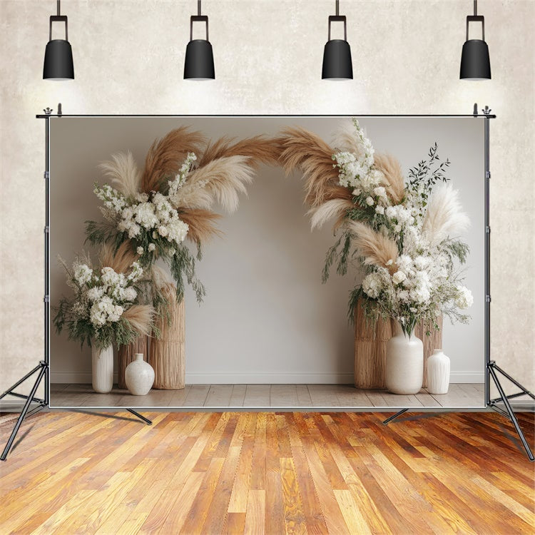 Backdrops For Maternity Photos Pampas Grass Floral Arch Backdrop GTY2-22