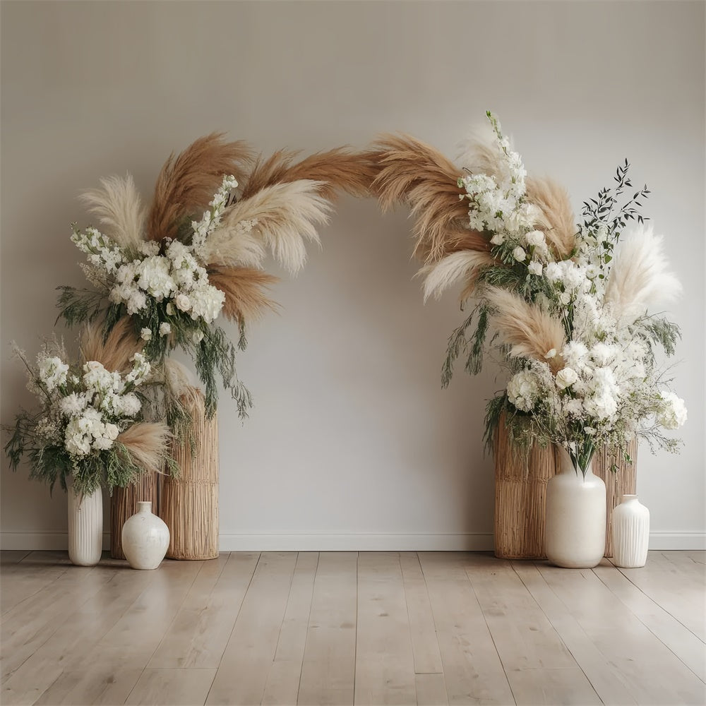 Backdrops For Maternity Photos Pampas Grass Floral Arch Backdrop GTY2-22