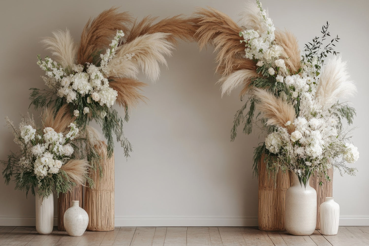 Backdrops For Maternity Photos Pampas Grass Floral Arch Backdrop GTY2-22