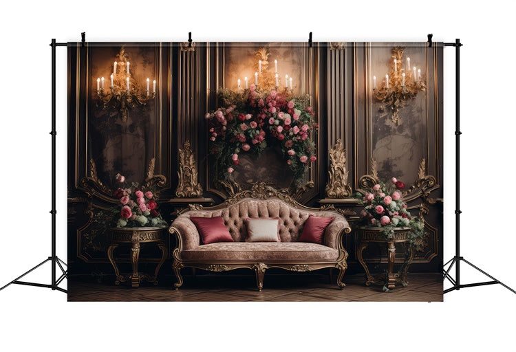 Backdrops For Maternity Photos Elegant Floral Vintage Sofa Backdrop GTY2-28