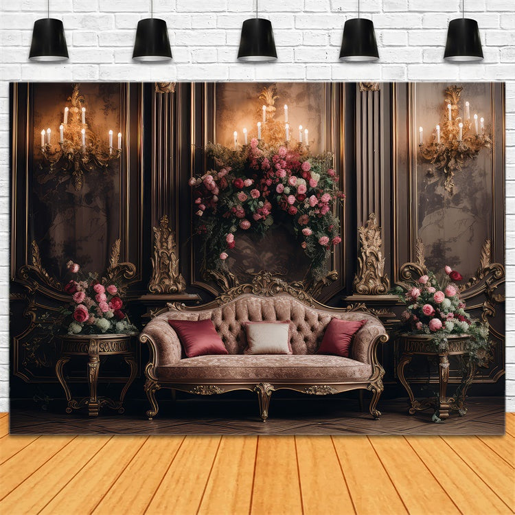 Backdrops For Maternity Photos Elegant Floral Vintage Sofa Backdrop GTY2-28