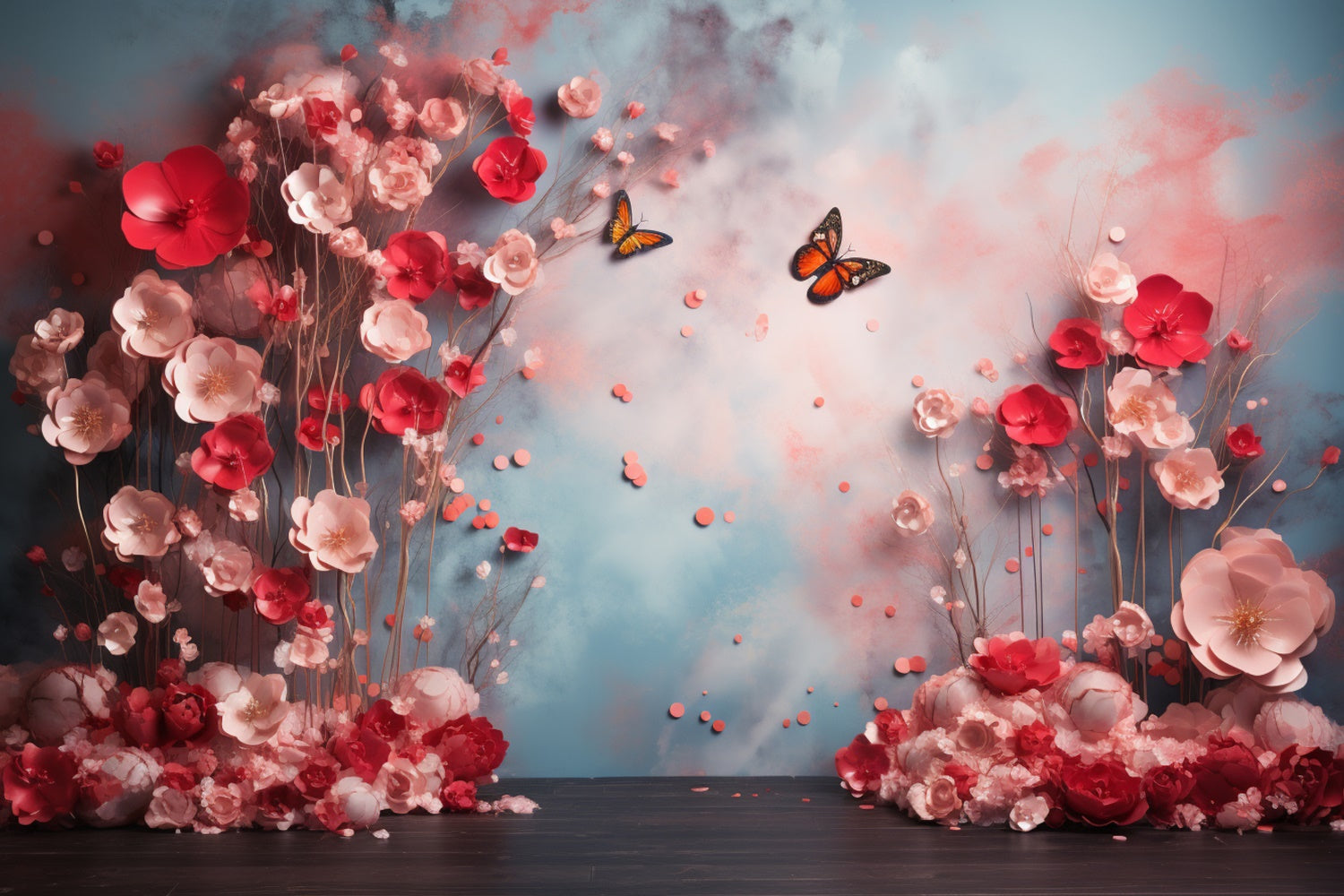 Maternity Photo Backdrops Butterfly Floral Fantasy Backdrop GTY2-33