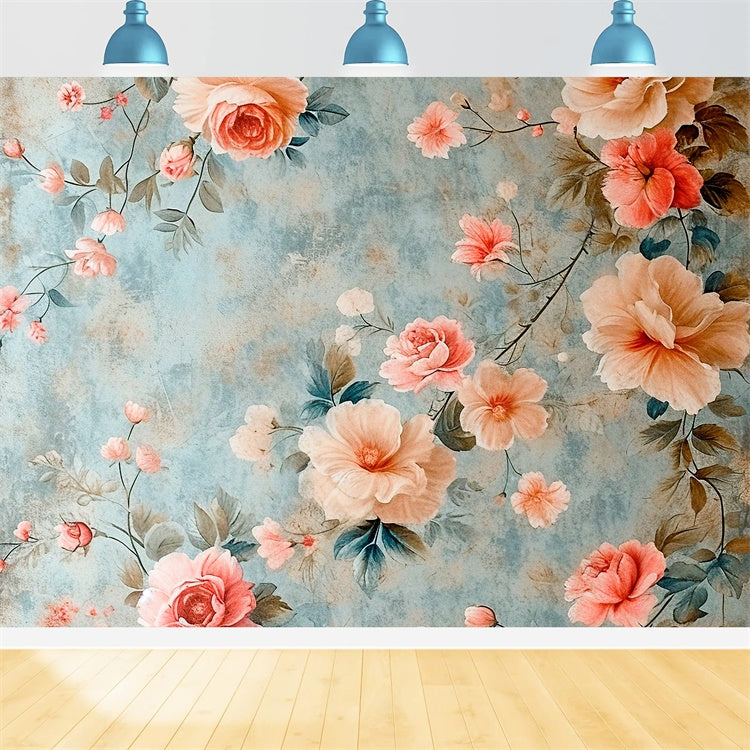 Backdrop For Maternity Photoshoot Vintage Art Floral Wall Backdrop GTY2-36