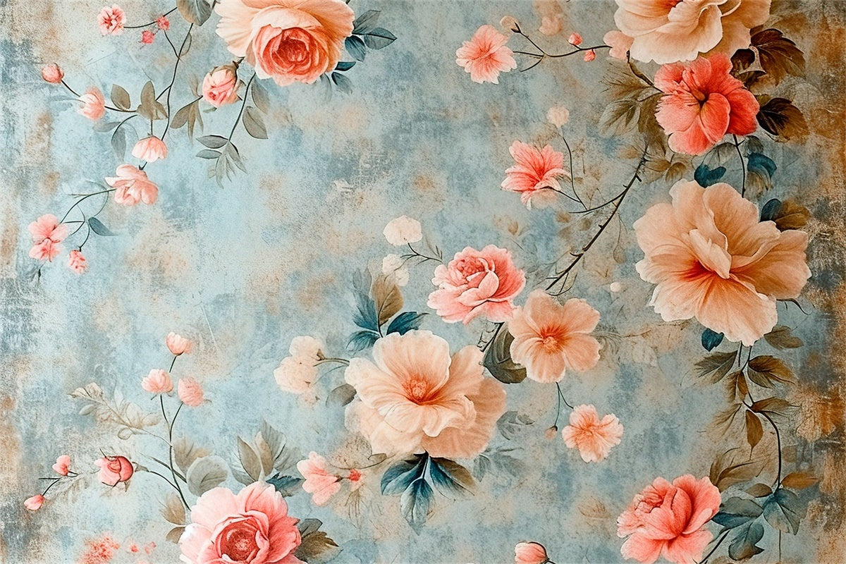 Backdrop For Maternity Photoshoot Vintage Art Floral Wall Backdrop GTY2-36