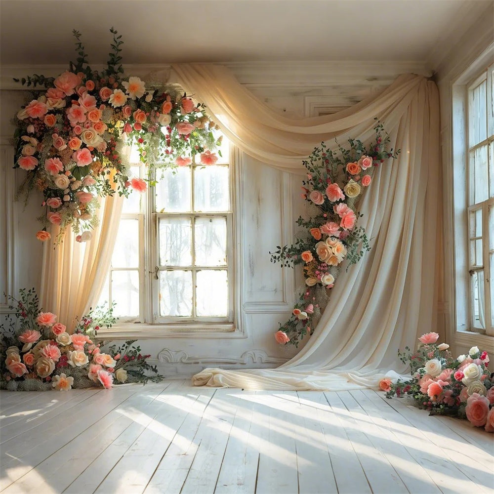 Maternity Photoshoot Backdrop Romantic Blush Rose Drape Backdrop GTY2-50