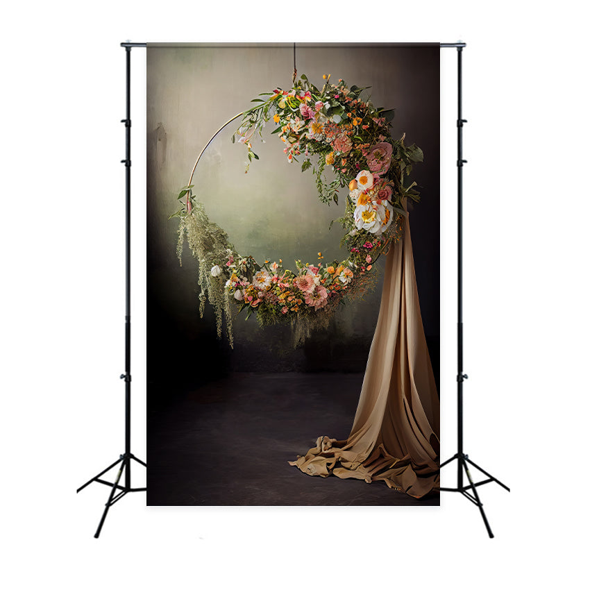 Maternity Backdrops Enchanted Vintage Floral Hoop Backdrop GTY2-8