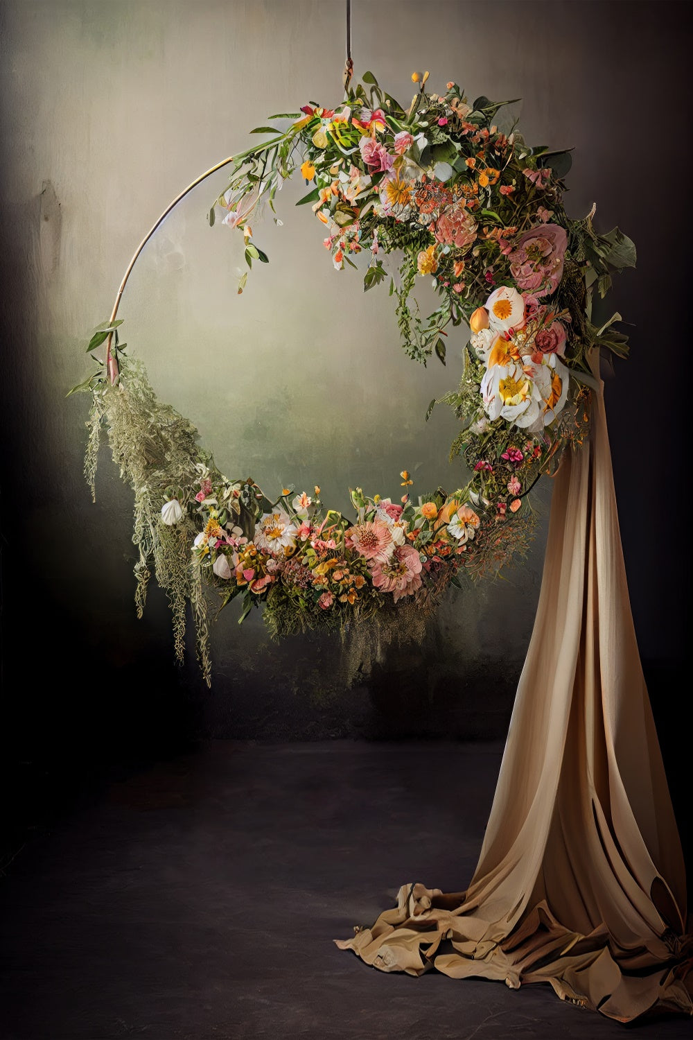 Maternity Backdrops Enchanted Vintage Floral Hoop Backdrop GTY2-8