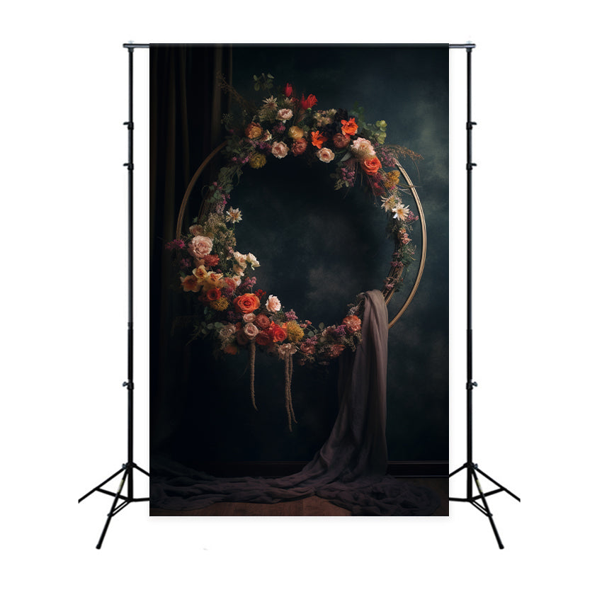 Backdrops For Maternity Photos Antique Floral Crescent Hoop Backdrop GTY2-9