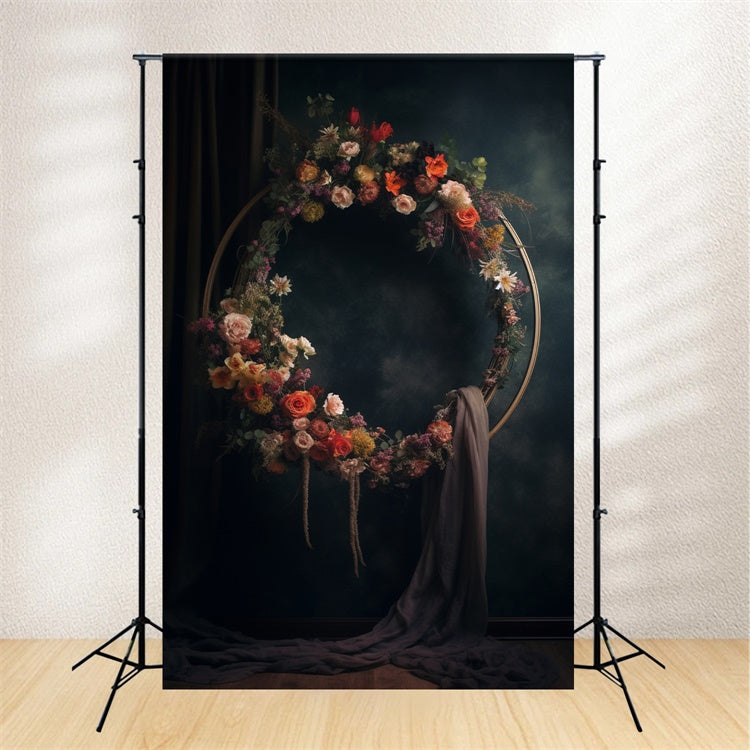 Backdrops For Maternity Photos Antique Floral Crescent Hoop Backdrop GTY2-9