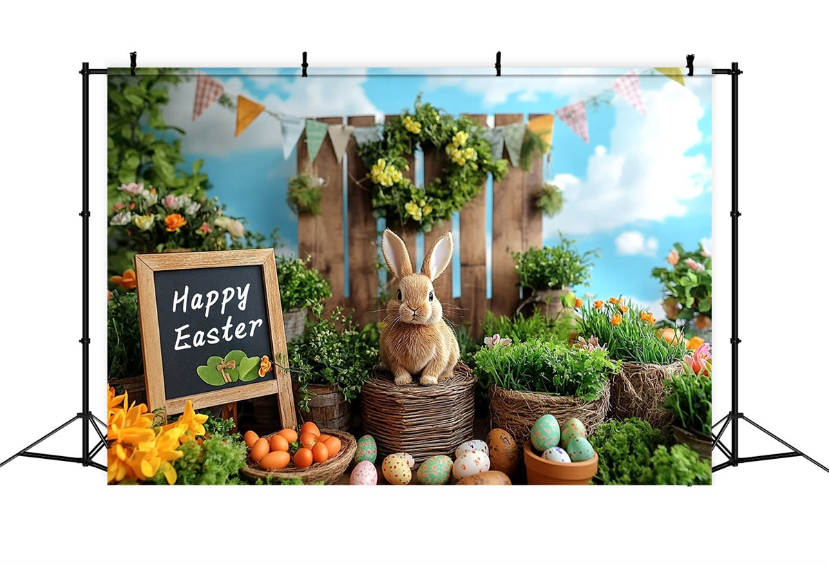 Photo Backdrops Easter Lush Greenery Carrot Bunny Backdrop GTY3-244