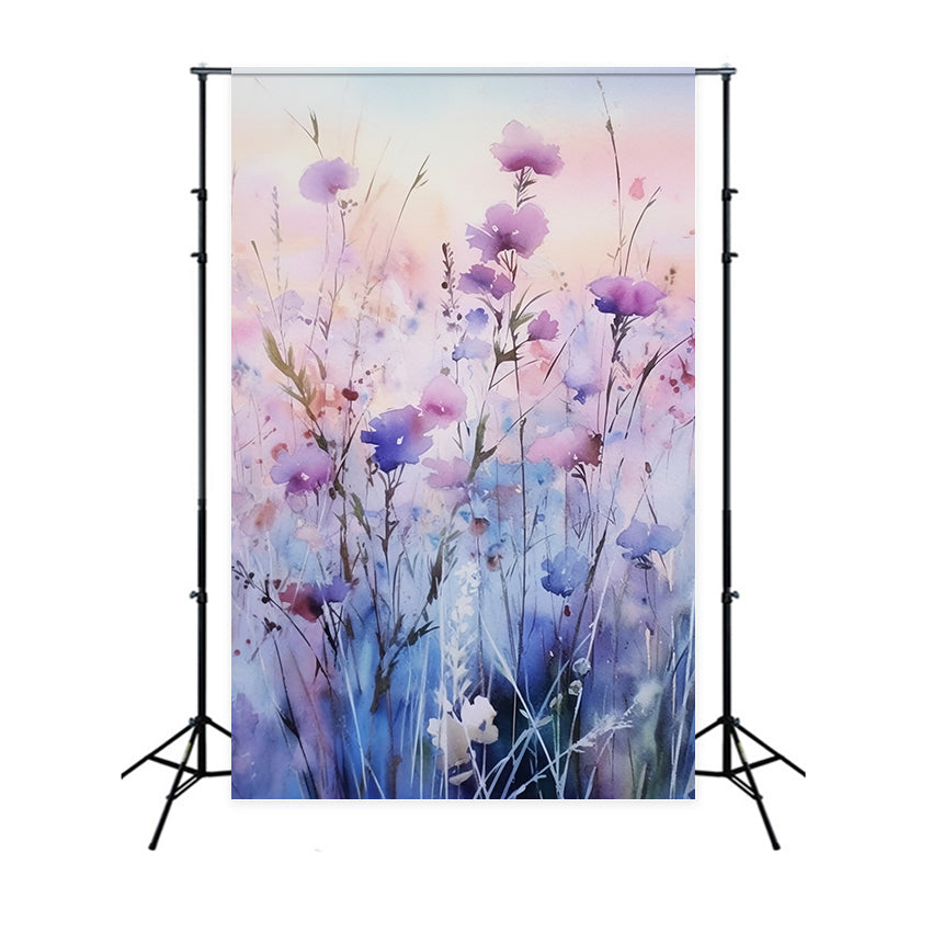 Purple Flower Backdrop Dreamy Purple Wildflower Garden Backdrop GTY3-25