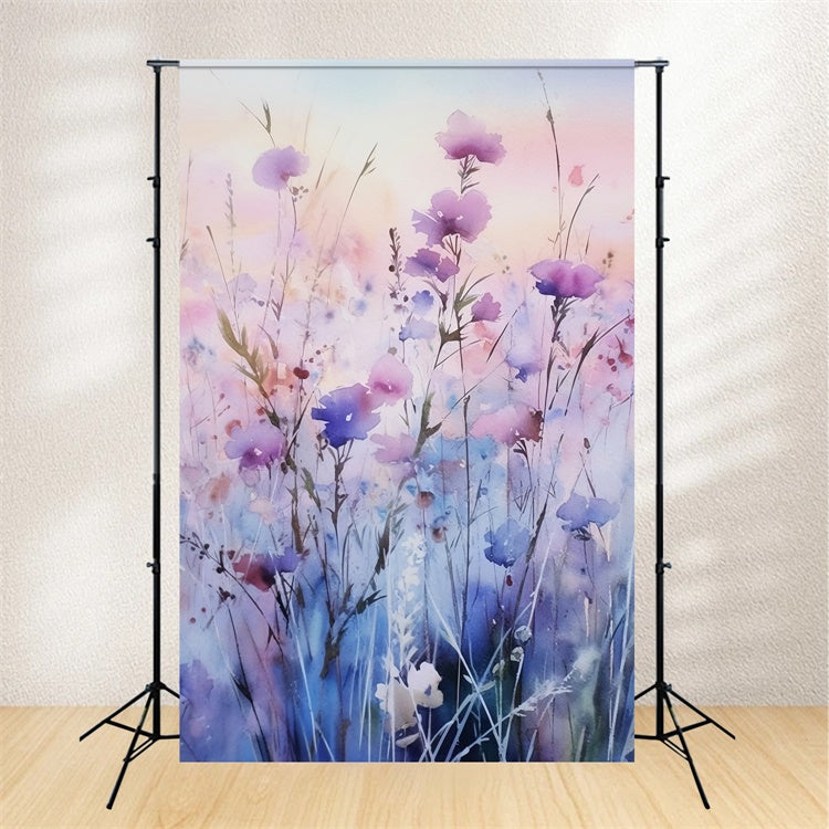 Purple Flower Backdrop Dreamy Purple Wildflower Garden Backdrop GTY3-25