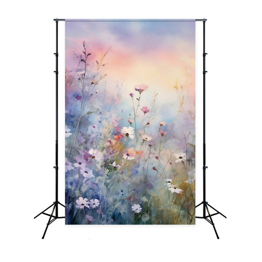 Purple Floral Backdrop Sunset Blossom Fantasy Backdrop GTY3-26