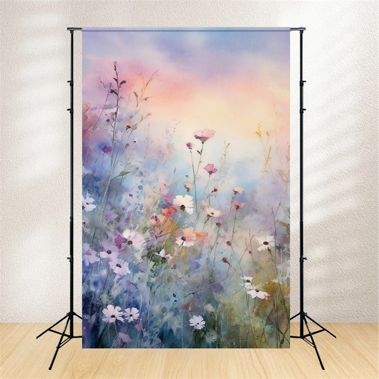 Purple Floral Backdrop Sunset Blossom Fantasy Backdrop GTY3-26