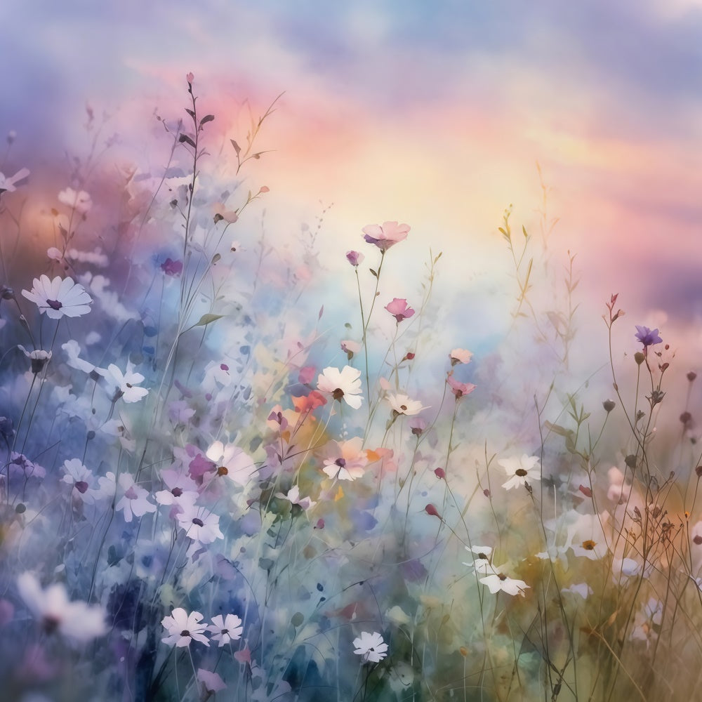 Purple Floral Backdrop Sunset Blossom Fantasy Backdrop GTY3-26