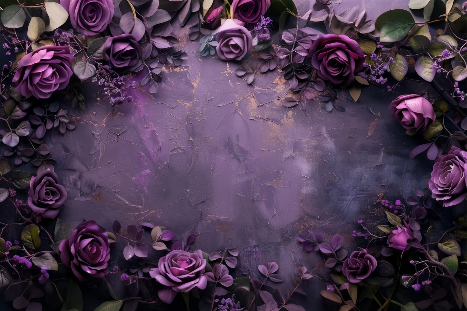 Purple Flower Wall Backdrop Deep Purple Floral Elegance Backdrop GTY3-28