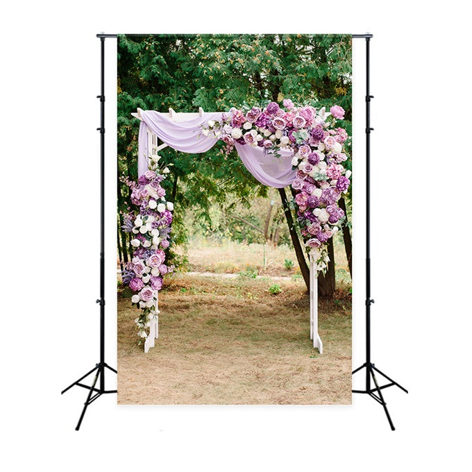 Purple Flower Backdrop Lavender Floral Arch Wedding Backdrop GTY3-29