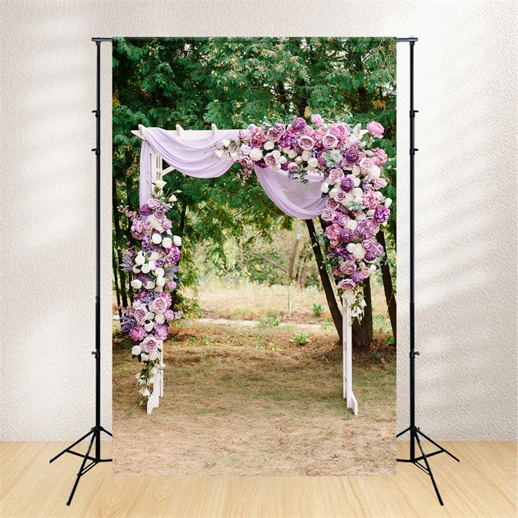 Purple Flower Backdrop Lavender Floral Arch Wedding Backdrop GTY3-29