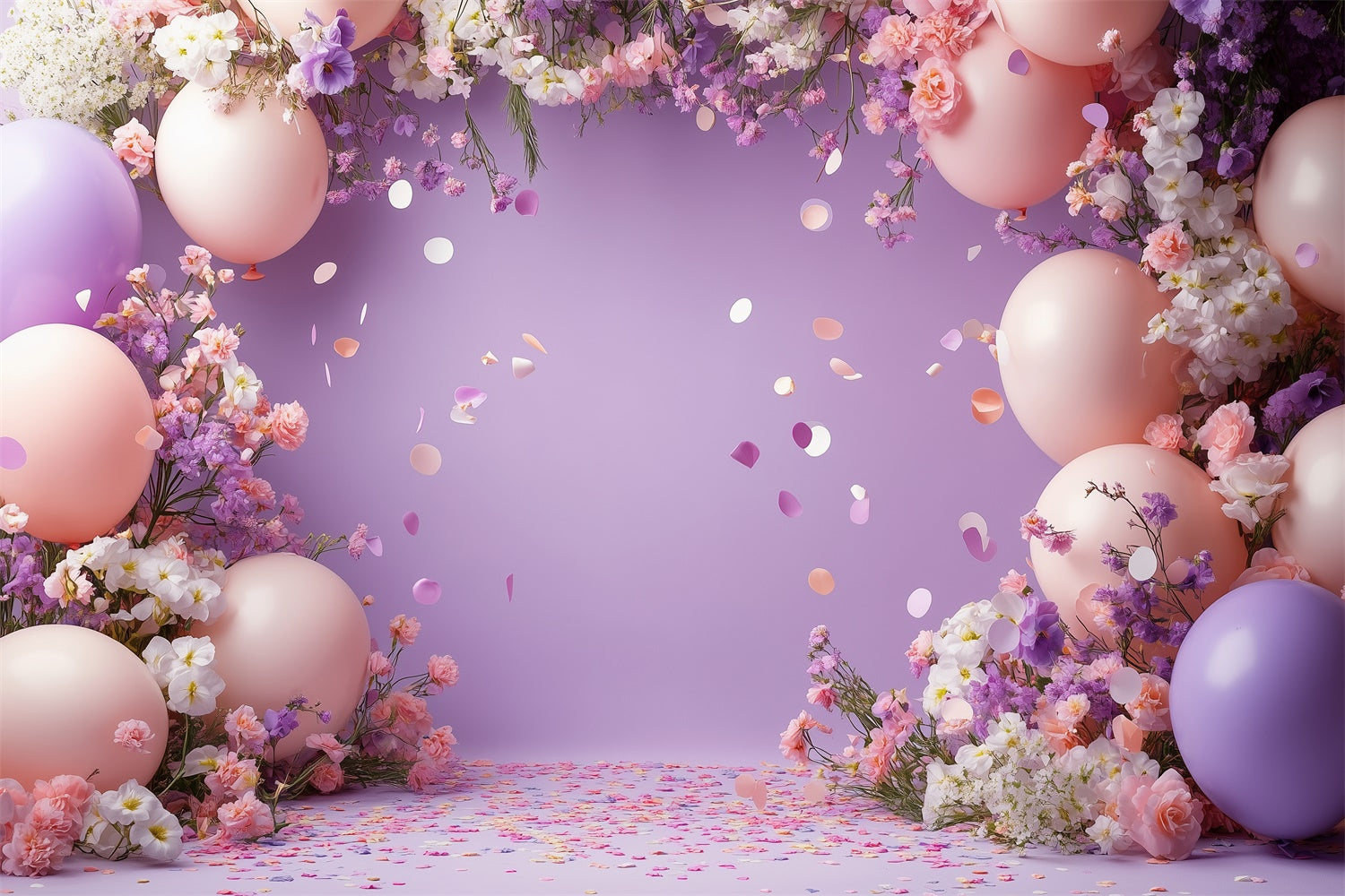 Floral Photography Backdrops Festive Floral Balloon Arch Backdrop GTY3-36