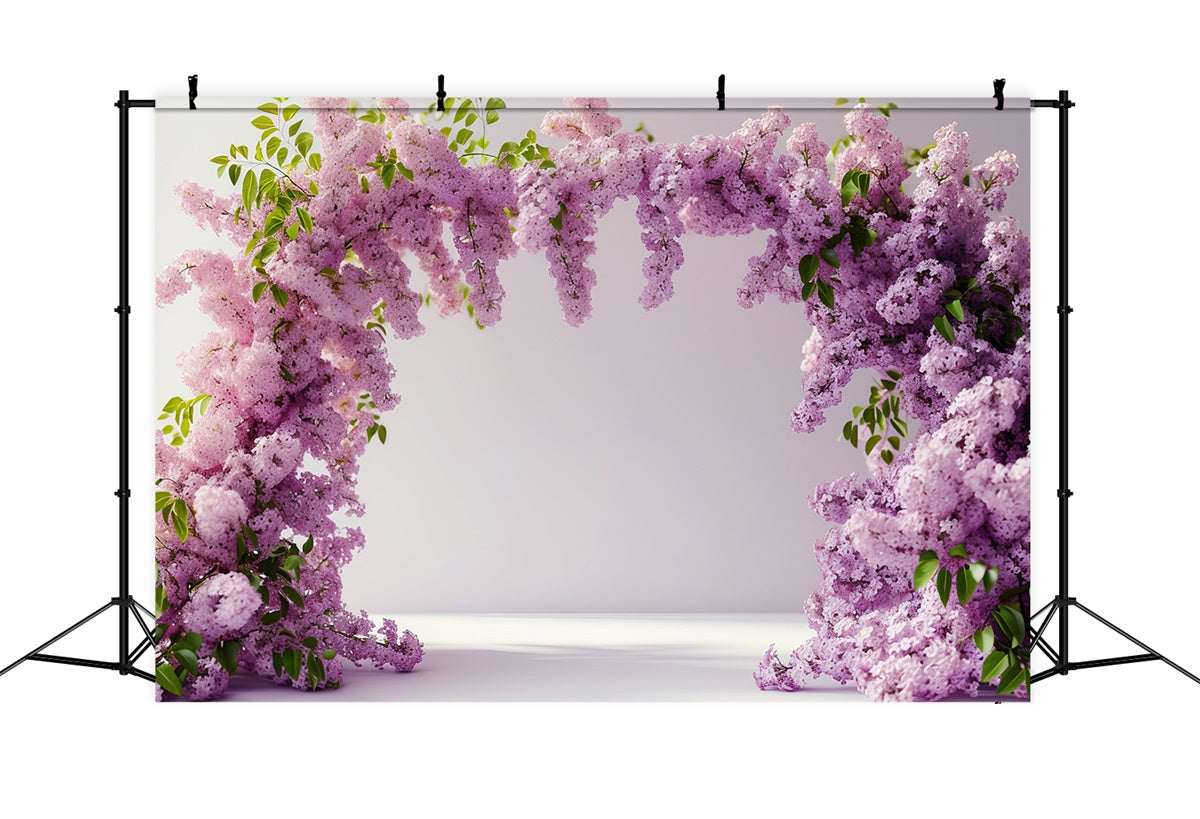 Purple Flowers Backdrop Lavender Bloom Archway Backdrop GTY3-37