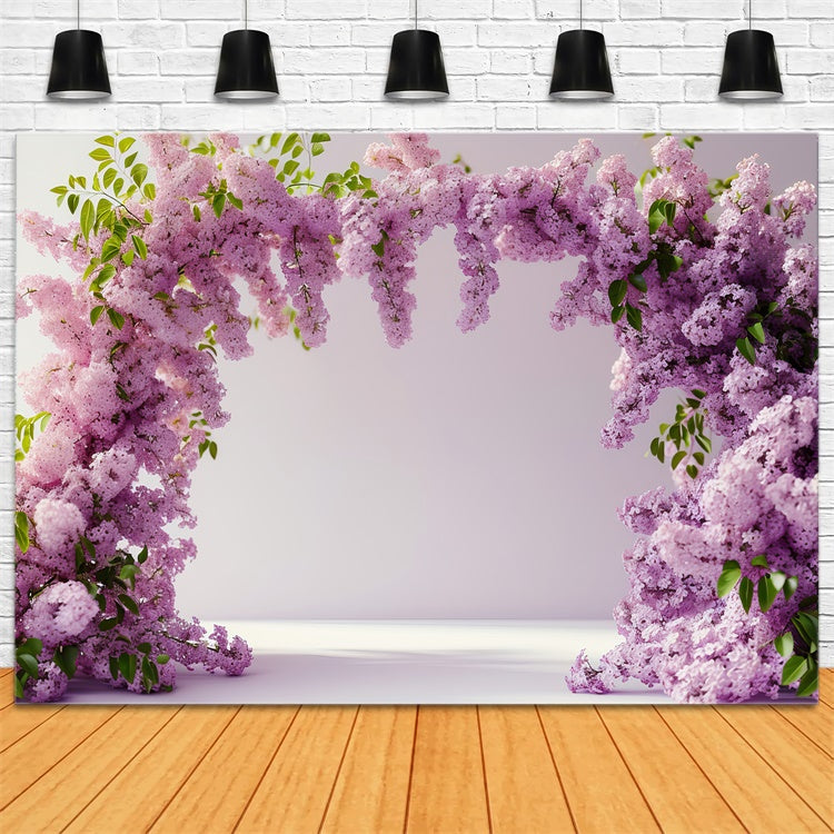 Purple Flowers Backdrop Lavender Bloom Archway Backdrop GTY3-37