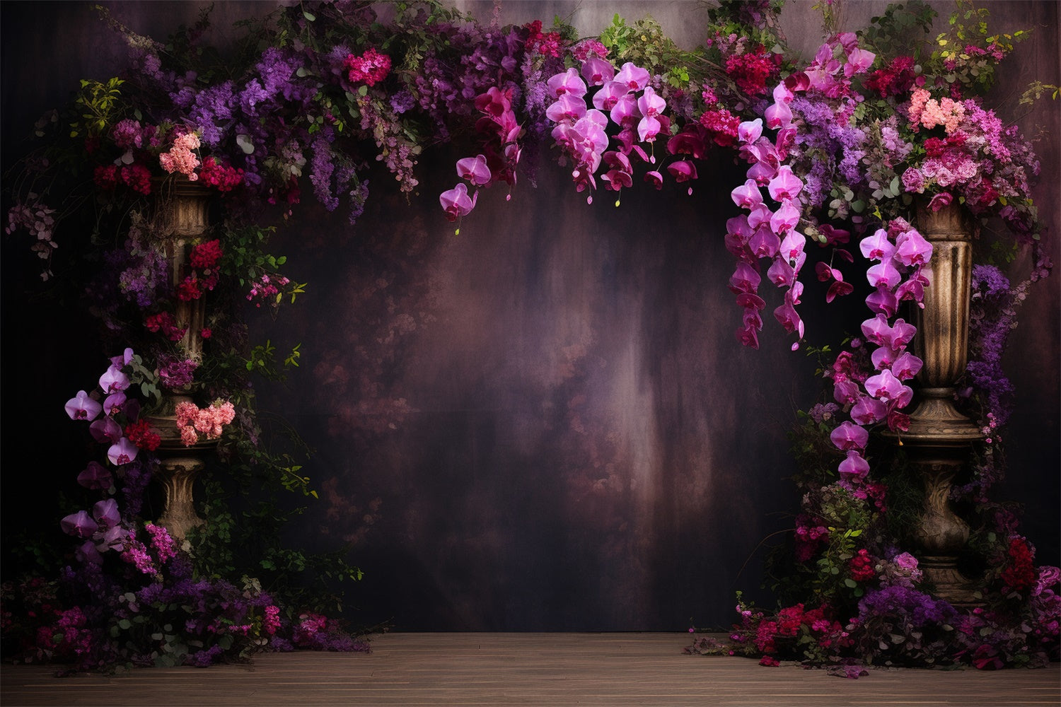 Purple Flower Wall Backdrop Vintage Violet Orchid Fantasy Backdrop GTY3-41