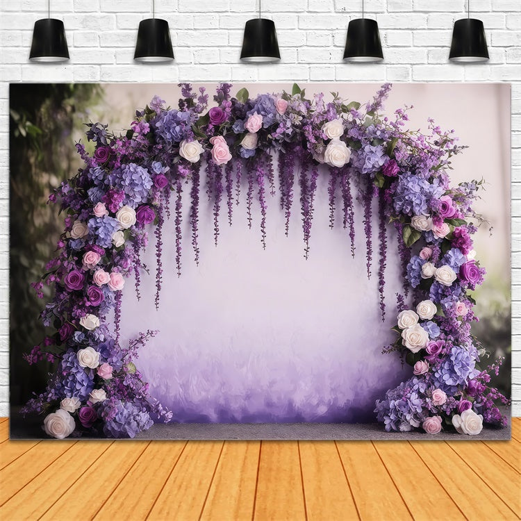 Purple Flowers Backdrop Charming Lavender Hydrangea Backdrop GTY3-42