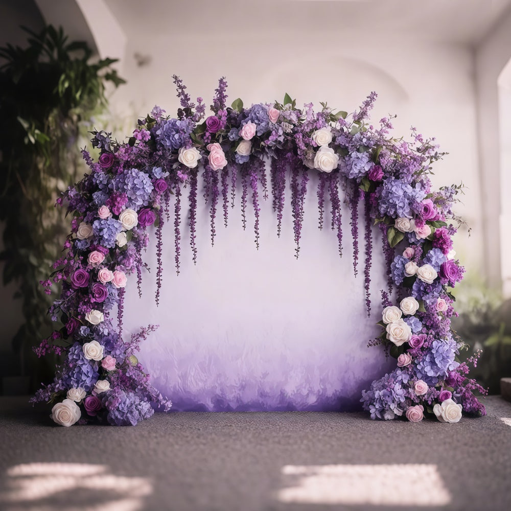 Purple Flowers Backdrop Charming Lavender Hydrangea Backdrop GTY3-42