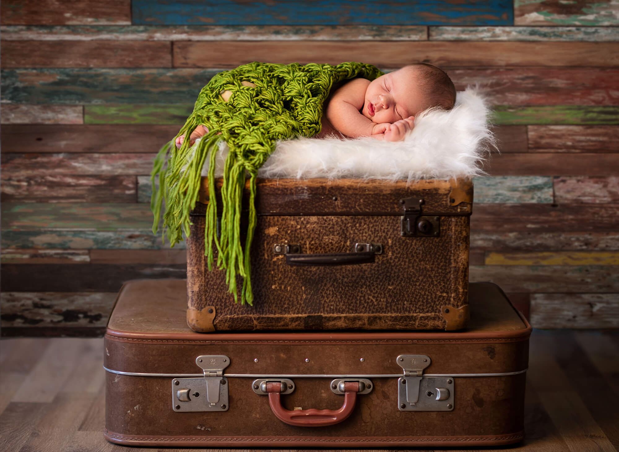 Colorful Splice Wood Backdrops for Pictures HJ03923