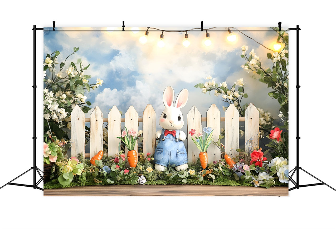 Spring Photo Backdrop Bunny Floral Carrot Scene Backdrop LXX1-101