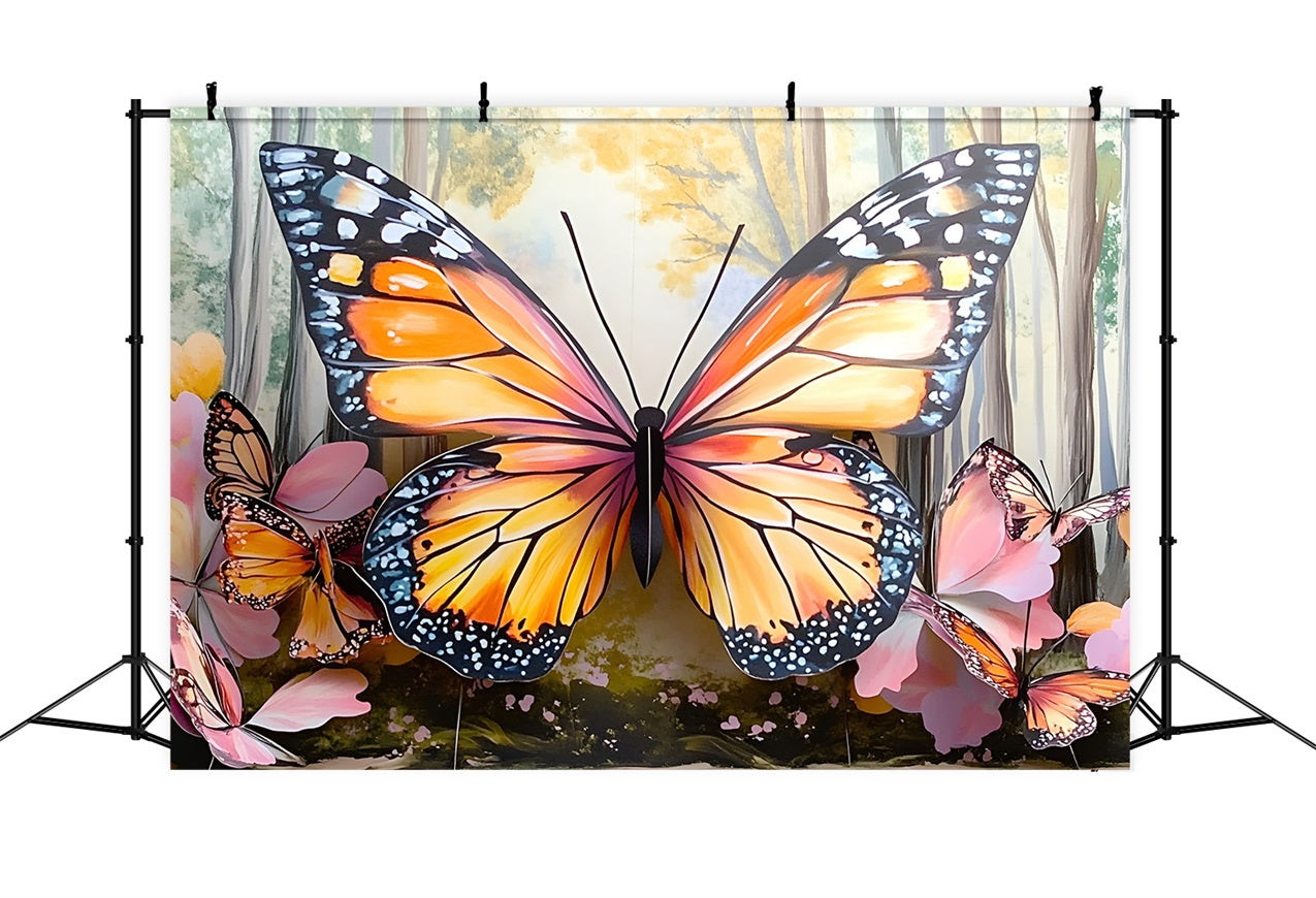 Spring Backdrop Majestic Butterfly The Woods Backdrop LXX1-105